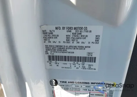 2013 Ford F-150 Xlt z USA, uszkodzony, nr VIN 1FTFW1CF6DKF36329